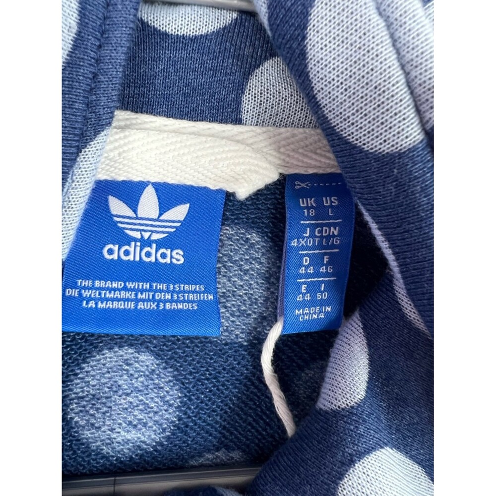 adidas sweater zip up dotted collared Navy and White Polka Dot Track Jacket - Picture 12 of 15